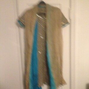 Womens gold/teal east indian three piece outfit sm